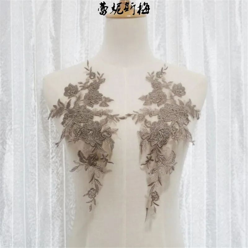 Elegant Floral Embroidery Lace Applique – 45 Colors Wedding Dress Trims