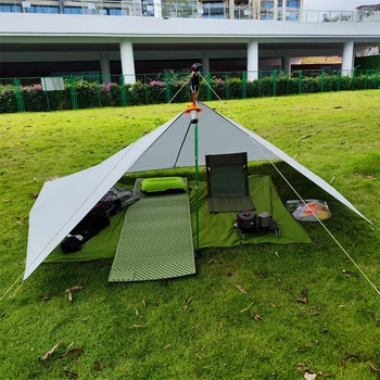 Aricxi Ultralight Tarp Lightweight MINI Sun Shelter Camping Mat Tent Footprint 15D Nylon Silicone silver coated enda Para Carro 2
