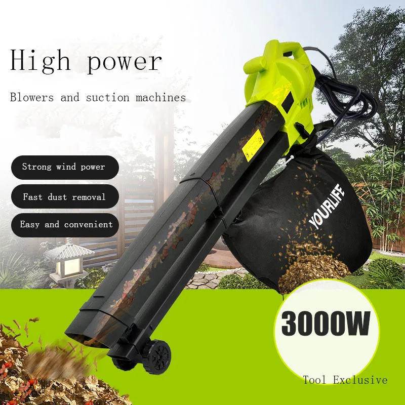 3000W Electric Blowing Cleaner 3 In 1 Vacuum Dust Collector/Blower Machine Garden Leaf Collecting Shredder Blowing Cleaner 2