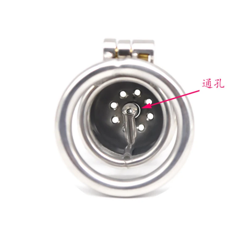 Male Chastity Cage Permanent Through Hole PA Piercing Stainless Steel Chastity Locks sex toi for man penis chastity cage chastity lock sex toy