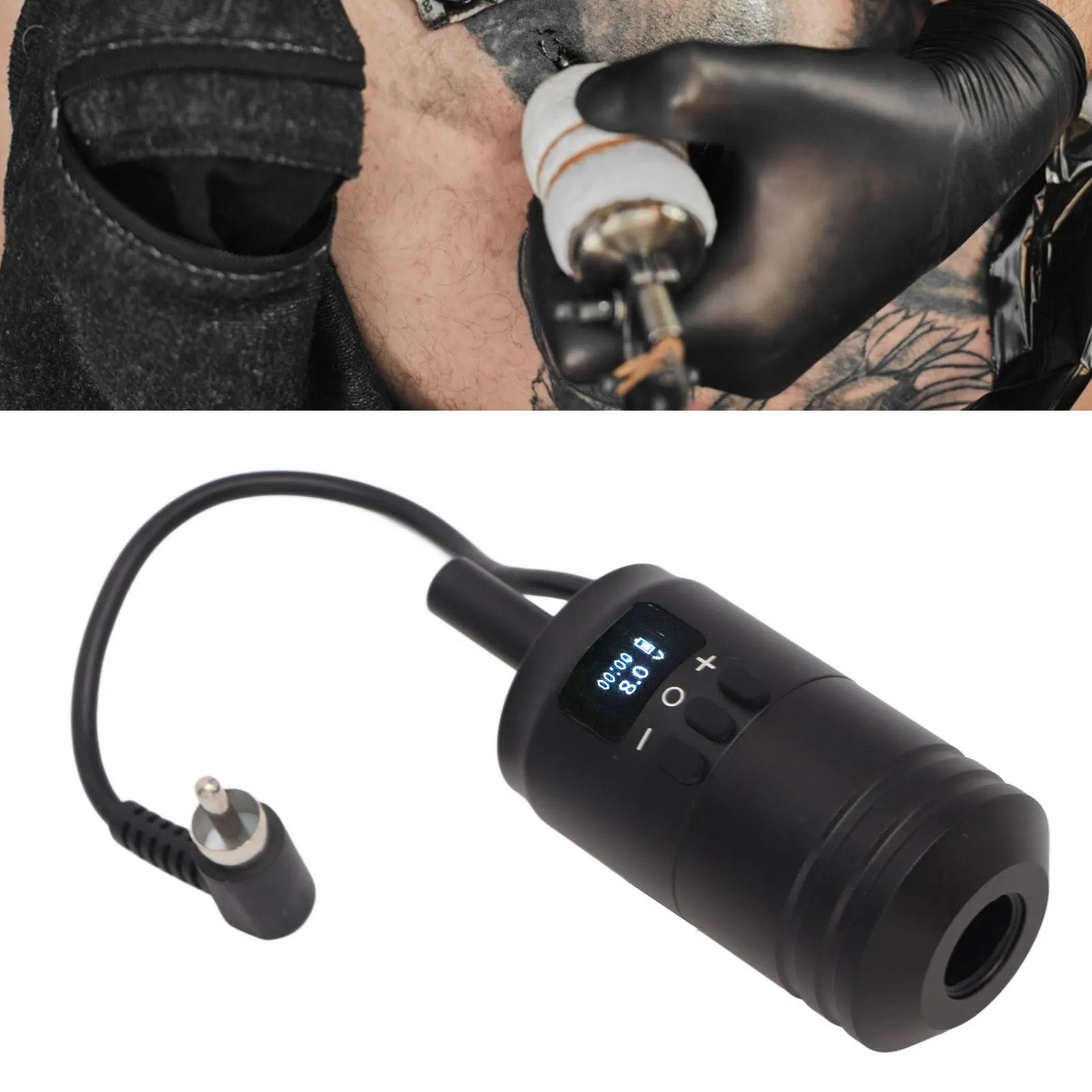 Tattoo Power Supply 2 In 1 Tattoo Cartridge Grips Kit Interface Portable Wireless Tattoo Power Supply Kit 1600mAh Cartridge Handle