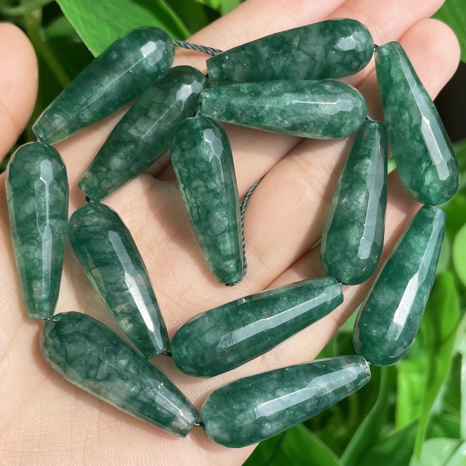 10x30mm Facettierte Wassertropfenform Stein Natürlicher Rauchquarz Angelite Granat Achate Lose Perlen für Schmuckherstellung DIY Armband – Detail 23