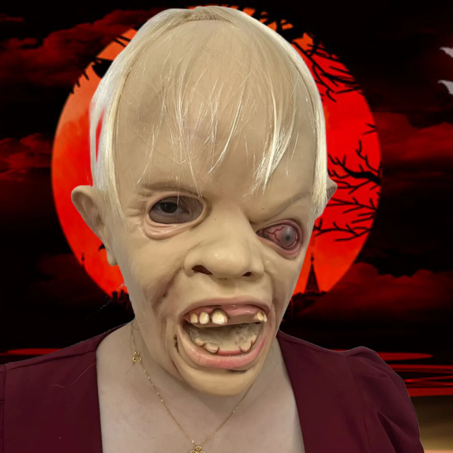 1Pc Horror Demons Human Mask Novità One-Eyed Demons Latex Full Face Masks Goonies Bradipo Mask Halloween Costume Puntelli