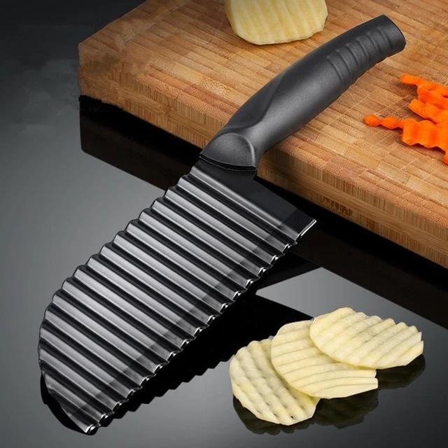 Comprar Cortador de patatas fritas, accesorios de cocina de acero  inoxidable, cuchillo ondulado, cuchilla dentada, cortador de zanahorias,  herramientas para verduras