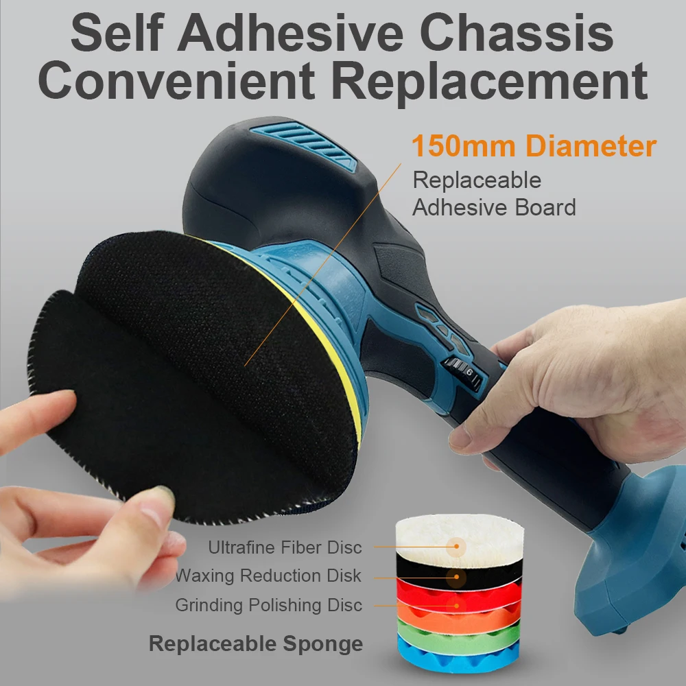 Cordless Car Polisher 6 Gears Electric Auto Polishing Cleaning Metal Waxing Wood Sanding Rust Removal Tool For Makita Battery car polisher cordless car polisher electric polisher