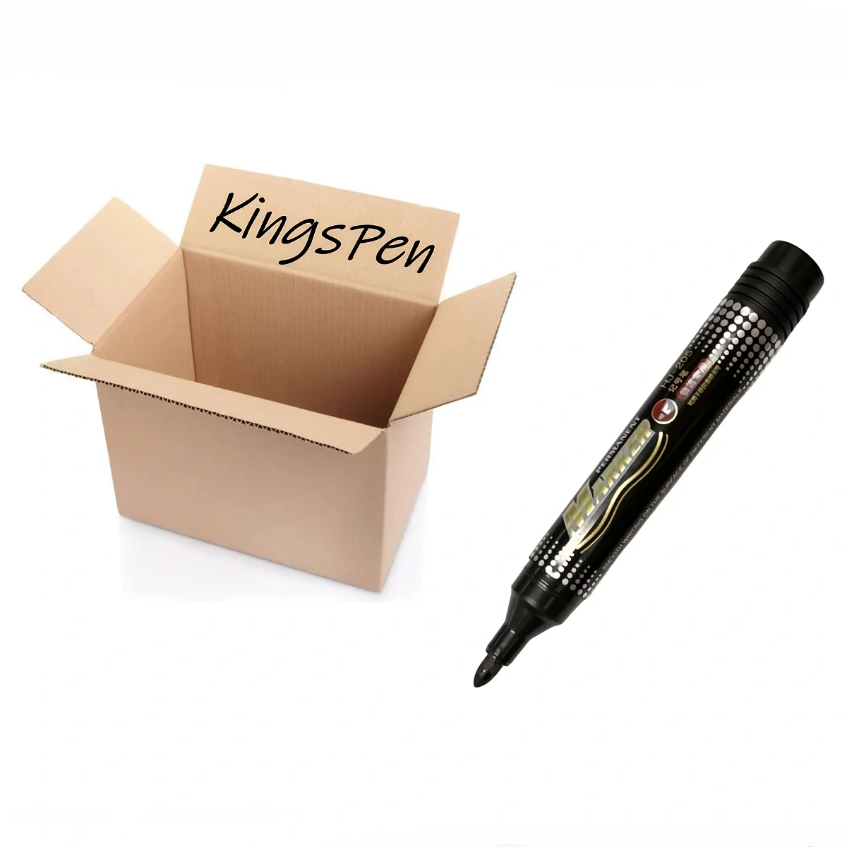 Black Permanent Marker Pens Quick Dry Non-Fading Ideal for Logistics & Shipping 10pcs