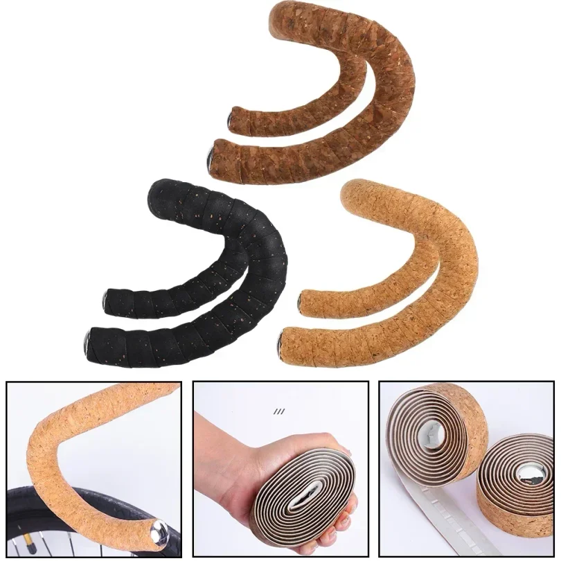 Bicycle Handlebar Tape EVA Road Bike Shock Handle Bar Tape Straps Sawdust Grain Soft Anti-Vibration Wrap Tape Bar Bar tapes
