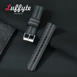 Versatile Quick Release Nylon Watch Strap - Durable Military Sport Bracelet - 22mm (Black - Gray)