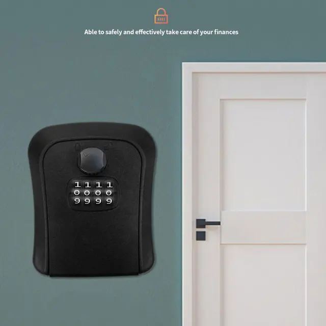 HEE RAK Key Lock Box 4-digit Code Password Storage Key for Home Wall Mounted Anti-theft Waterproof Outdoor Knob Safe Key Box 2