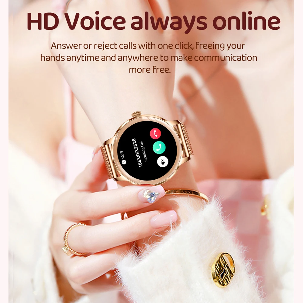 2025 New Ultra-Thin AMOLED Smart Watch Health monitor Custom Dial Ladies Bracelet BT Call Screen Always Display Smartwatch +Box