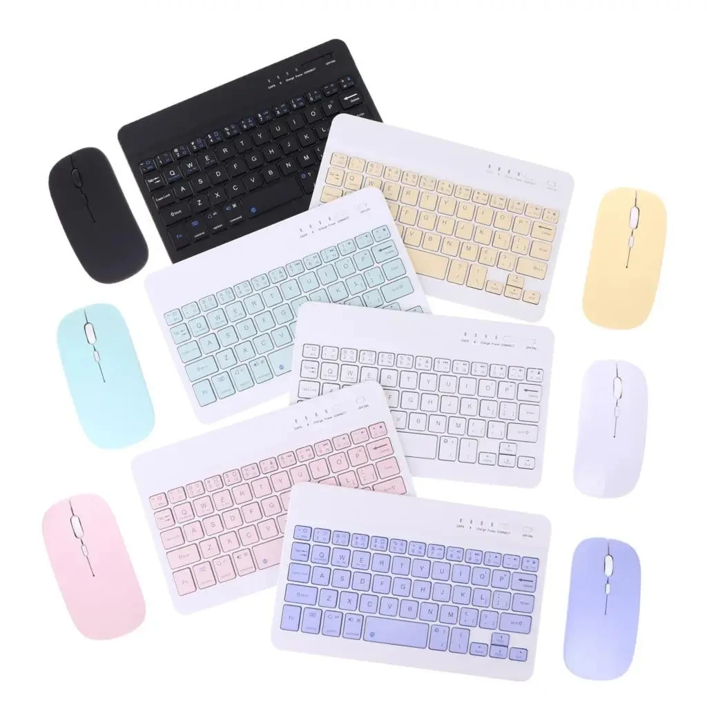 Teclado e Mouse Compatível com Bluetooth para Ipad Xiaomi Samsung Huawei Telefone Tablet Android Ios Windows