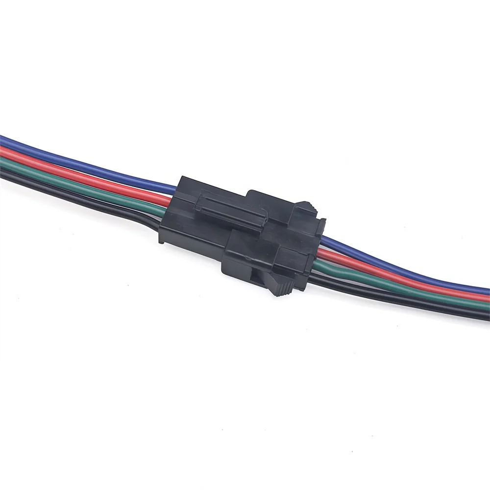 50쌍 LED 커넥터 남성/여성 JST SM2.54mm 4핀 플러그 커넥터 15CM 와이어 케이블 LED 스트립 라이트 램프 드라이버 5050RGB RGBW용