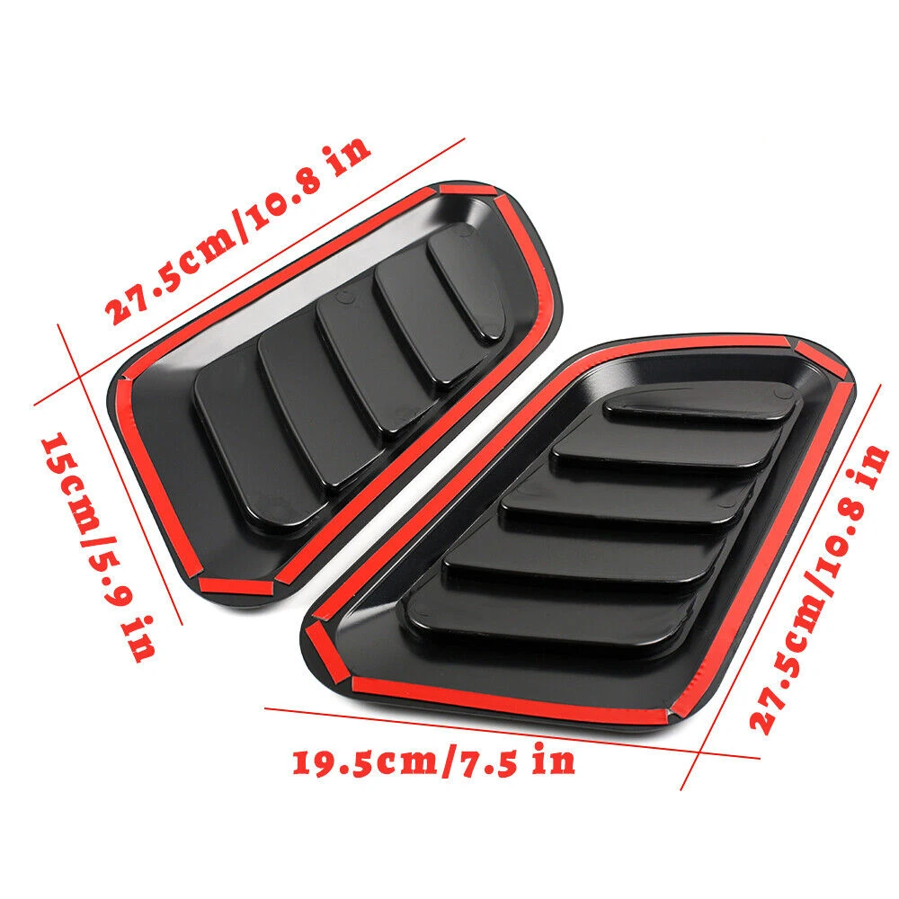 33cm side Hood Air Flow Intake Cover 40cm Hood Scoop Bonnet Vent cover Sticker Car Decorative Universal fit any FLAT Car hood scoop stickers hood scoop car body trim accessories