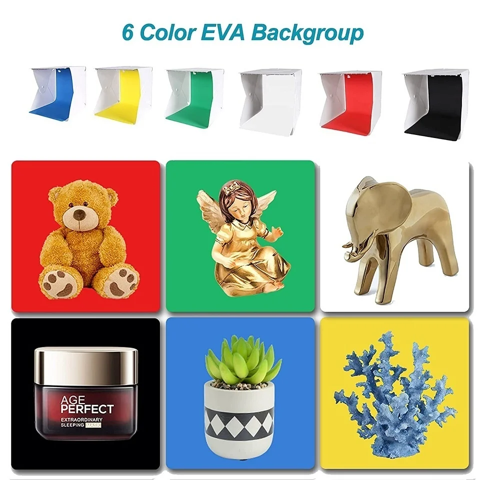 Portable Photo Studio Light Box With Lights For Product Food Photography Aureday Mini White Box Flash Lightbox 6 Colors Backups