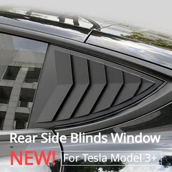 For Tesla Model 3+ Rear Side Blind Window Rear Triangle Window Spoiler Louver Shutter Cover New Model3 Highland 2024 Accessories