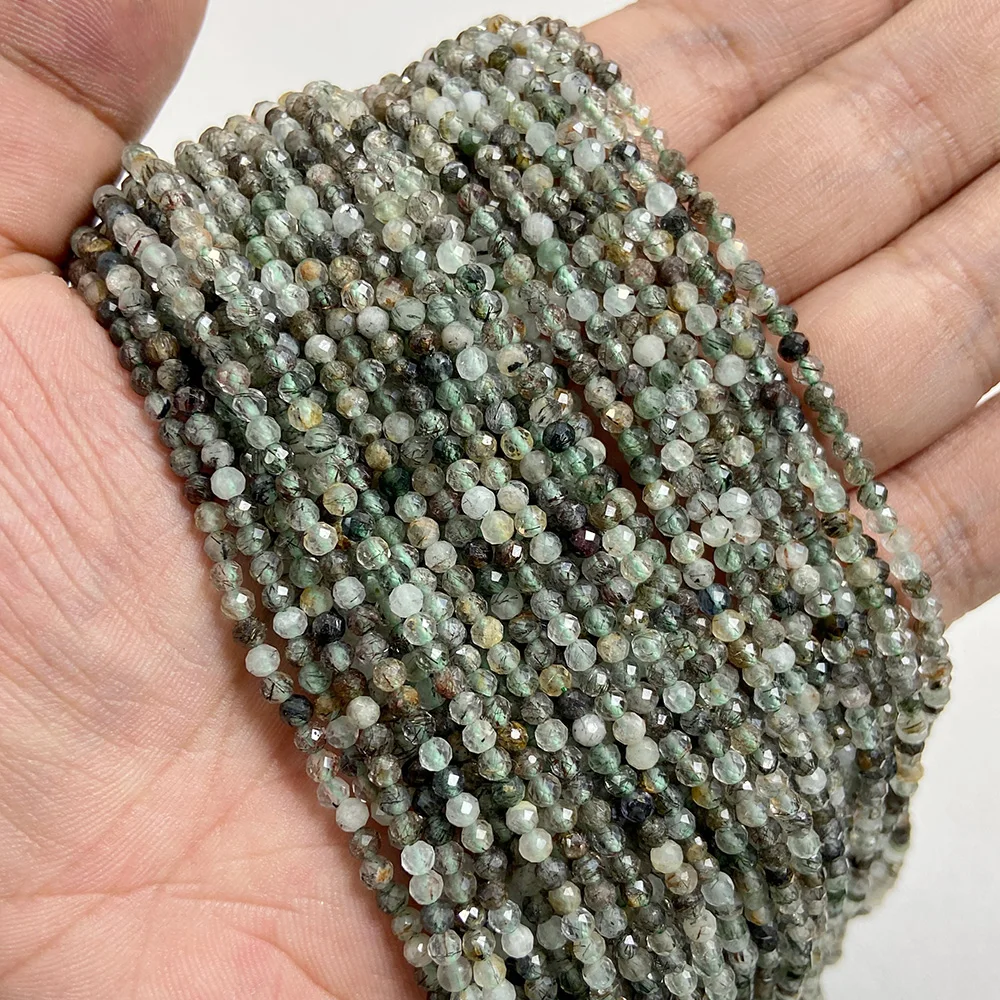 Small Green Natural Stone Faceted Beads