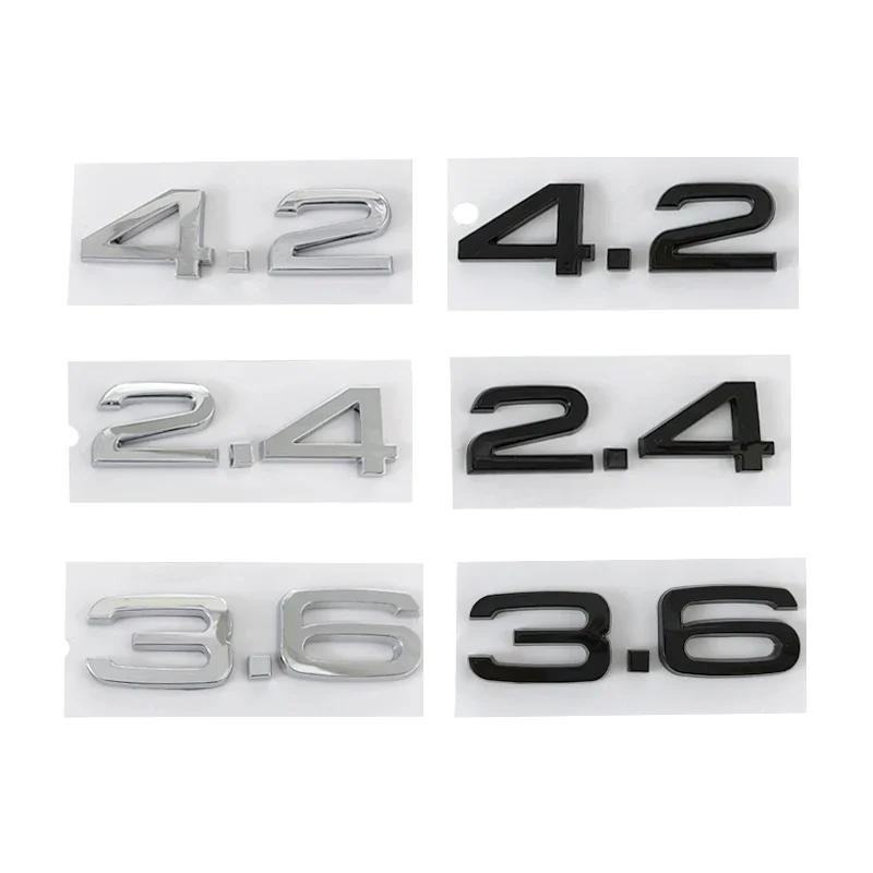 

3d ABS 2.4 3.6 4.2 Letters Logo Car Trunk Emblem Badge Decal For Audi A4 B7 TT Q5 Q7 A6 B5 B6 C6 C5 A8 S6 S5 S4 RS5 Accessories