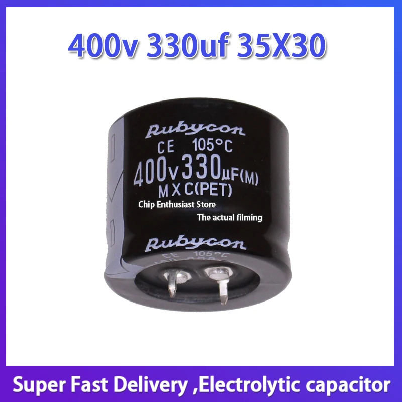 2PCSRubyconimportedelectrolyticcapacitor400v330uf35X30Japanese