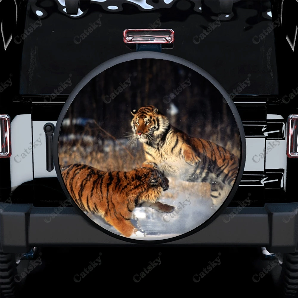 

Универсальный чехол для запасных шин с животным дизайном Play Tiger, водонепроницаемый протектор колеса для автомобиля, грузовика, внедорожника, прицепа, Rv 14-17in