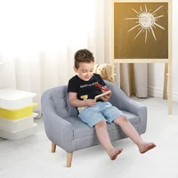 2-Seat Kids Sofa, Toddler Sofa Couch, Linen-Like Fabric and Wooden Frame Sofa Chair for Ages 3-7, 11" High Seat,  children sofa 1