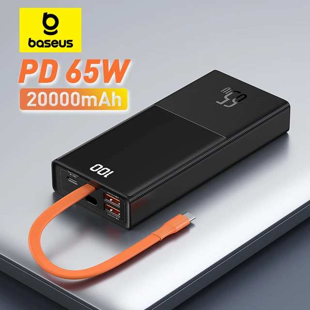 Baseus-Banco de energía de carga rápida para ordenador portátil, cargador  de batería externo portátil de 100W, 20000mAh, USB tipo C, PD, para Macbook  Pro - AliExpress