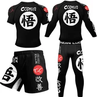 Kimono Jiu Jitsu Mma T-shirt+Pant Rashguard For Men 4Pcs/Suits Muay thai MMA Shorts Bjj Gi Rash guard Boxing Jerseys Sportsuit 1