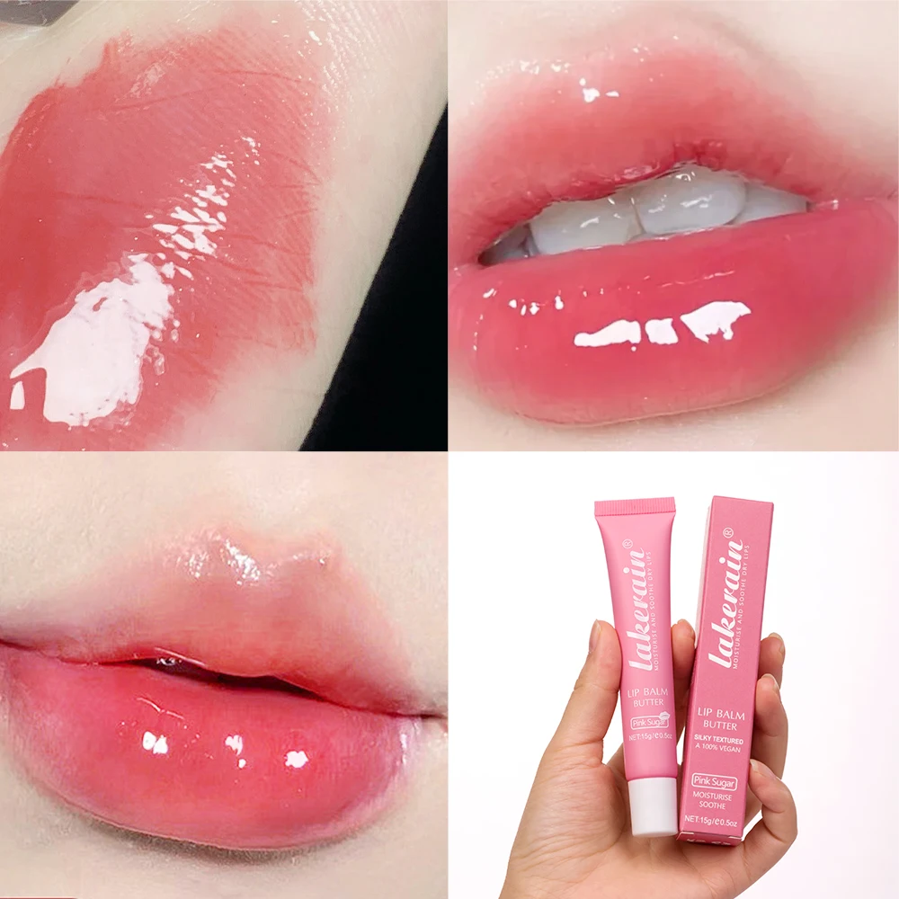 Lip balm Crystal Lip Balm Butter Moisturizing Lip Gloss Oil Jelly Lipgloss Liquid Lipstick Tint Brown Sugar Cherry Pink Lips Makeup