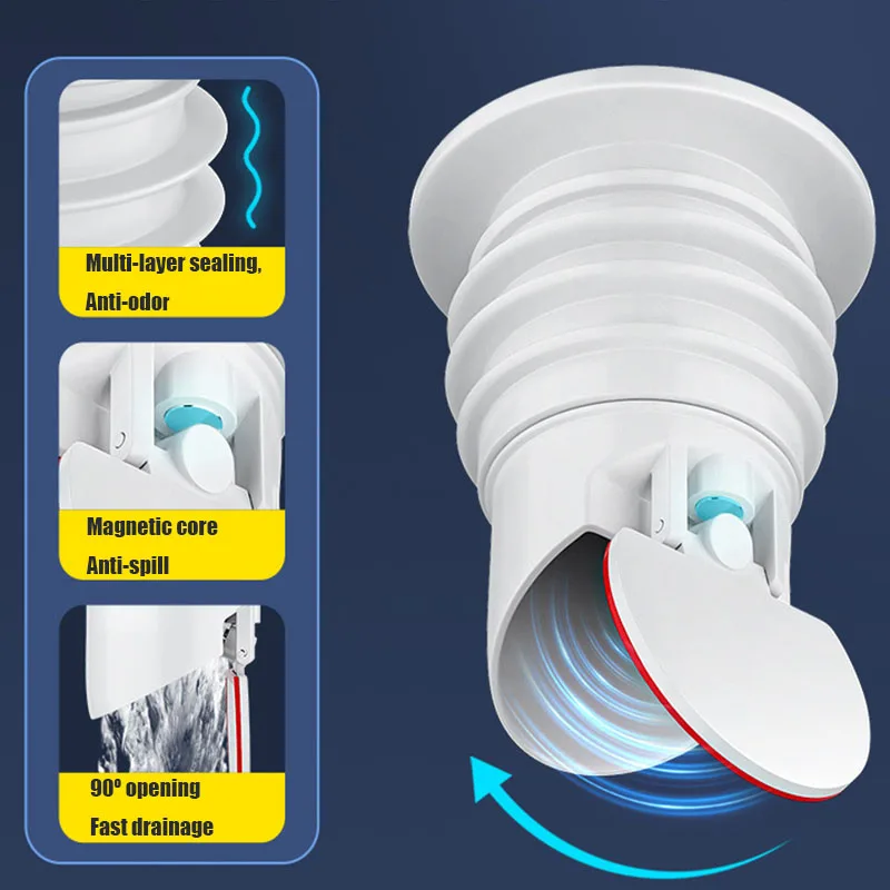 Floor drain filter sewer seal ring bathroom sink plug shower drain plug floor drain washbasin leak plug shower drain floor drain strainer basin drain cover bathroom water stopper Silicone drains sewer pipe sealing ring Water plug Floor drain Anti odor Sewer seal stopper Shower drainer Bathroom accessories