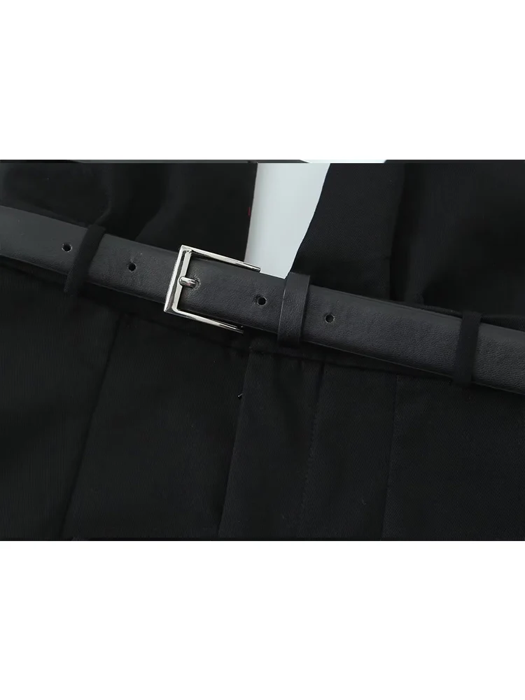 Fashion Women Sexy Halter Tops With Belt  Sleeveless Backless Chic Street Club Party A-Line Hem Top V-neck Slim Streetwear