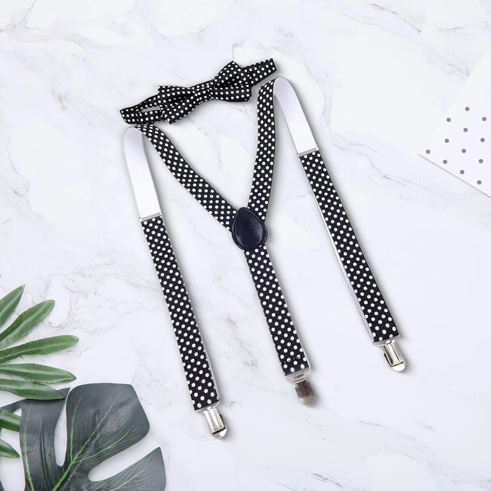 Kids Suspender Bow Tie Set Shoulder Straps Tuxedo Suspenders Y Shape Braces for Cosplay Dance Costume Halloween Themed Parties
