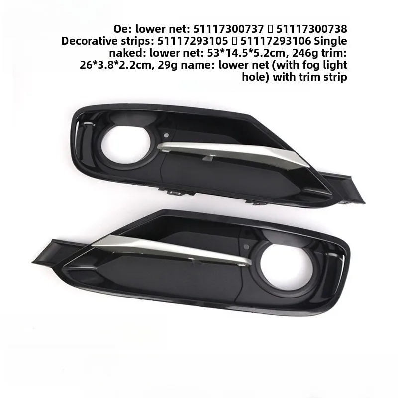 Front Bumper Grille Set For BMW 3 Series F30 2011-2015 - 3-Piece ABS Grille Replacement