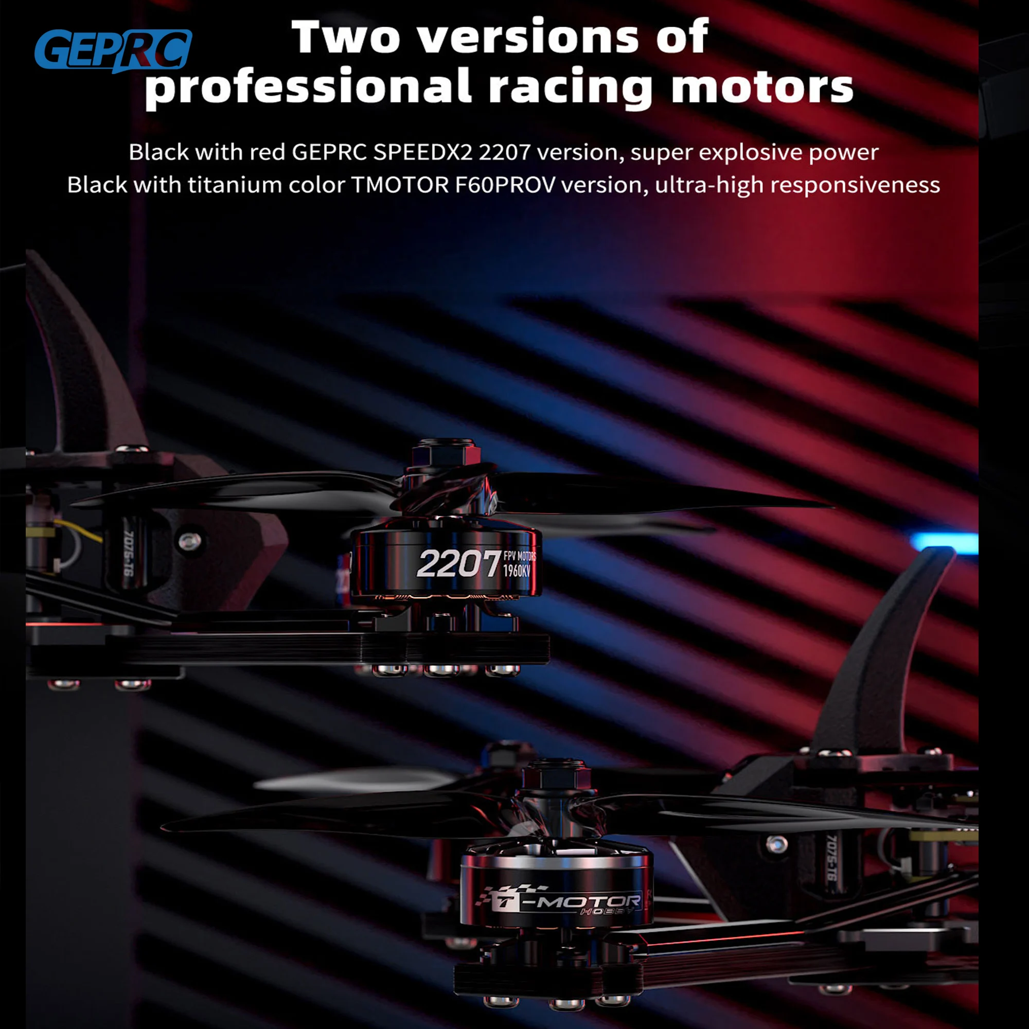 GEPRC Racer FPV Racing Drone TAKER F722 E55A Stack SPEEDX2 2207 TMOTOR F60PROV Drone Kit VTX Light Fast Freestyle RC Quadcopter 4