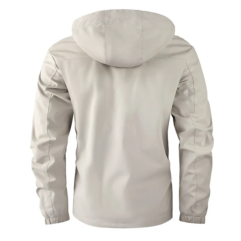 Fashion Men's Casual Windbreaker Jackets Hooded Jacket Man Waterproof Outdoor Soft Shell Winter Coat Clothing Warm Plus Size 5