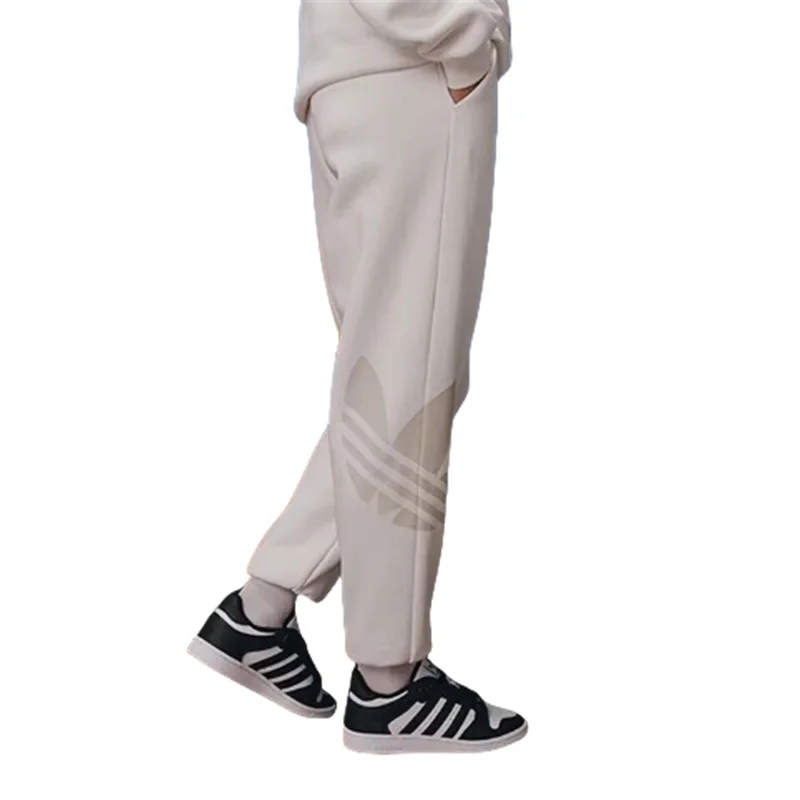 Adidas Clover 2024AW Knitted Elastic Waistband, Breathable Quick-drying Sport Trousers for Both Men and Women, JL8389 White 2 Adidas Clover 2024AW Knitted Elastic Waistband, Breathable Quick-drying Sport Trousers for Both Men and Women, JL8389 White 2