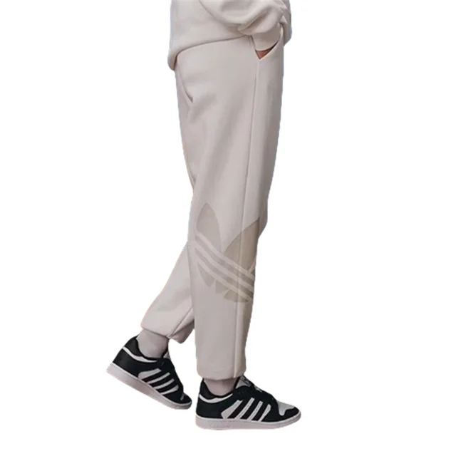 Adidas Clover 2024AW Knitted Elastic Waistband, Breathable Quick-drying Sport Trousers for Both Men and Women, JL8389 White 2