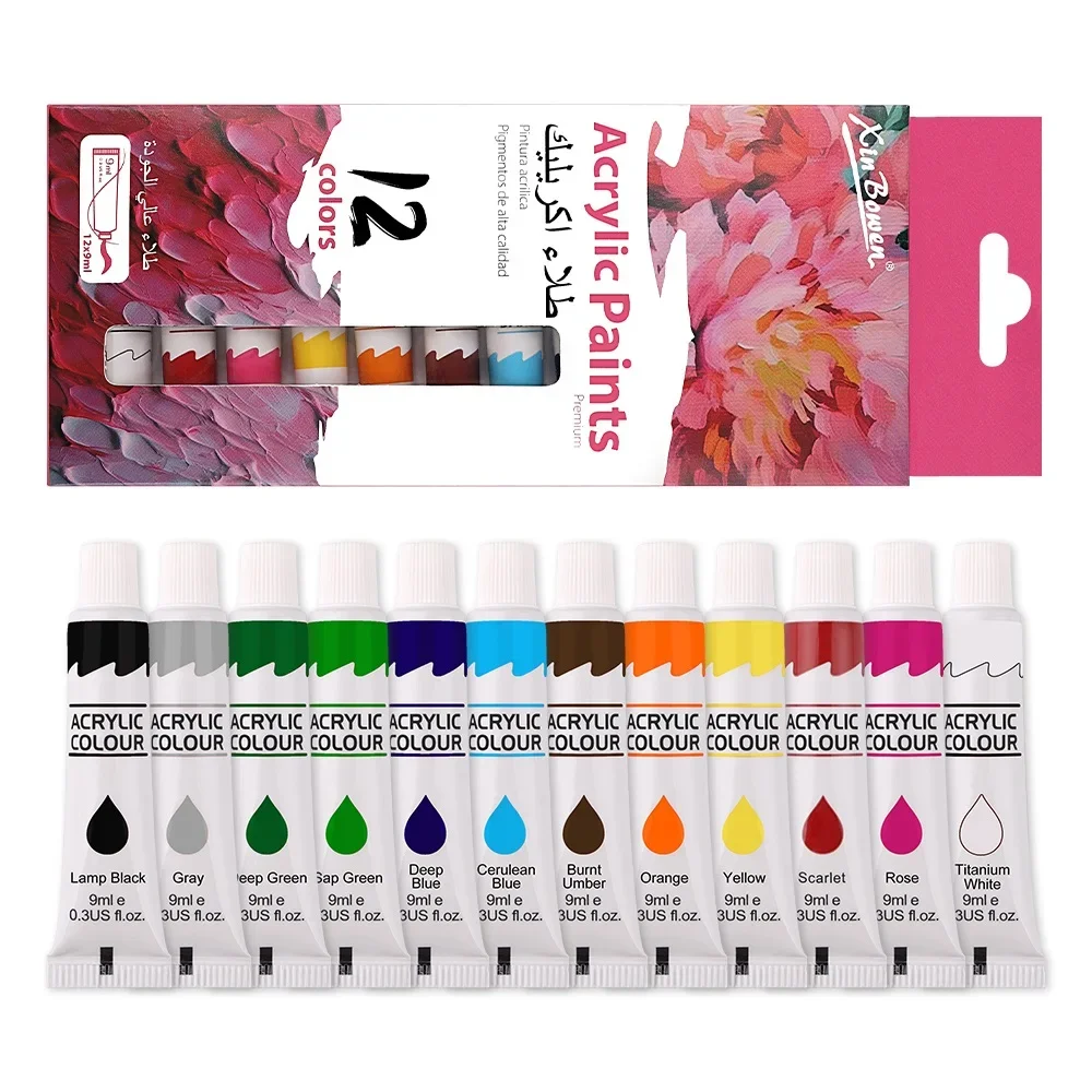 Set di pittura acrilica professionale - 12/18/24 colori vibranti, 0,17 Set di pittura acrilica professionale - 12/18/24 colori vibranti, 0,17