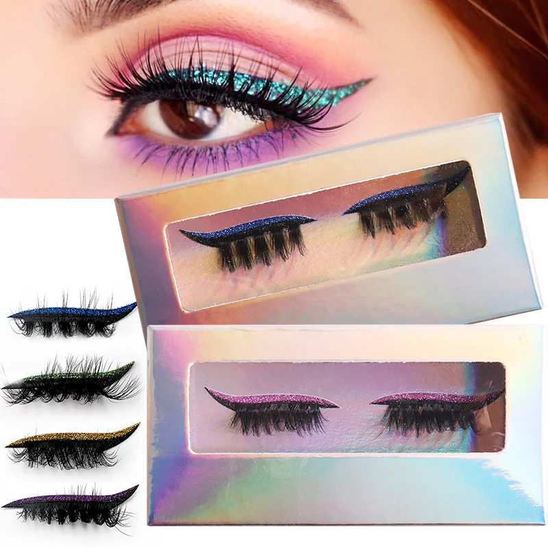

European and American Chemical Fiber Eye Shadow False Eyelash One Pair Thick Curl Simulation Grafting Eyelash Eyelash Wholesale