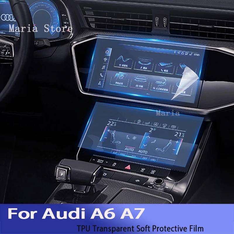 

For Audi A6 A7 (2019-2022) Car Interior Center Console Transparent TPU Protective Film Anti-scratch Repair Sticker Accessories