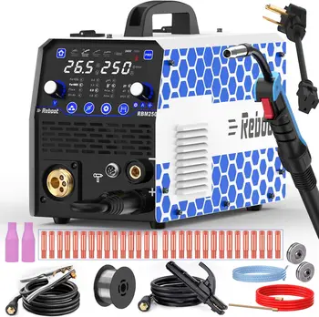 Reboot 250Amp MIG Welder 120V/240V RBM2500 PRO, 8-in-1 Dual Aluminum Modes, Gas/Gasless MIG/Lift TIG/Stick/Spool Gun 1