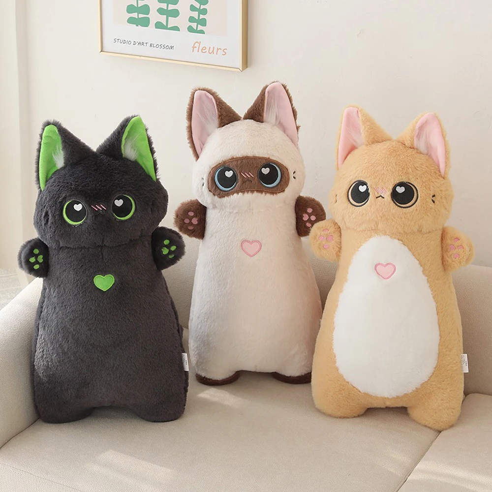 

1pc 55CM Kawaii Siamese Cat Orange Cat Plush Toys Stuffed Soft Long Animal Pillow Blue Cat Piggy Plush Cushion Child Cute Gift