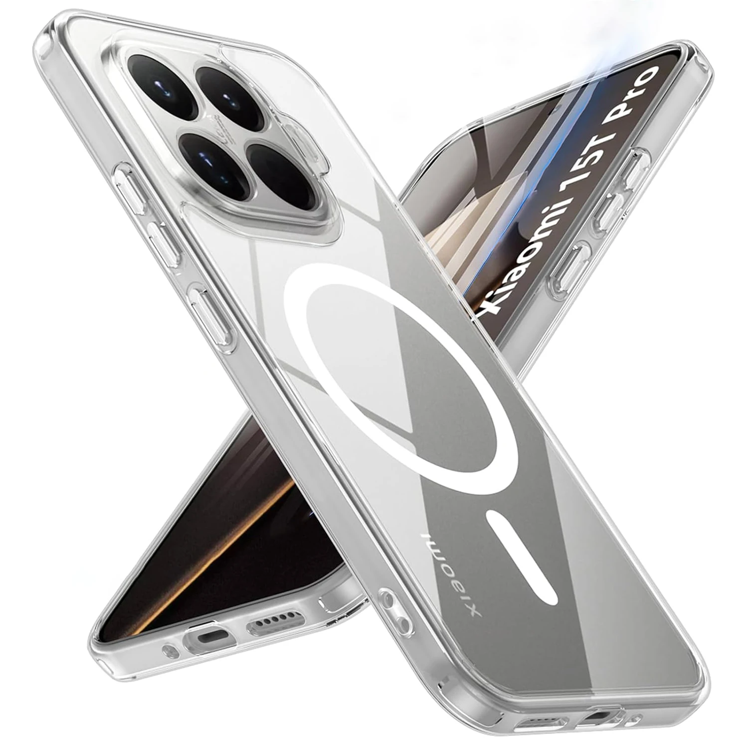 Luxury Transparent Magnetic Shockproof Wireless Charging Case