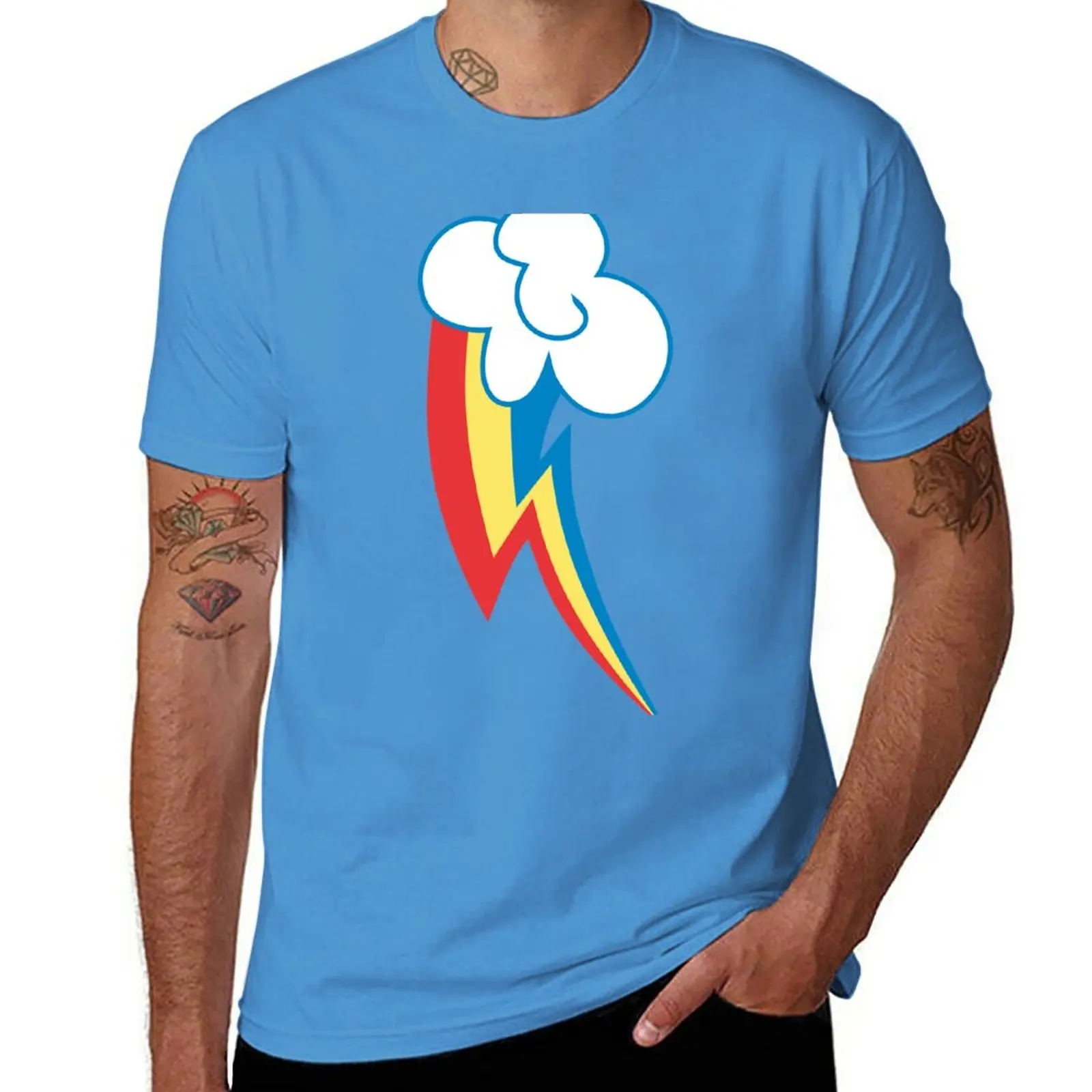 New Rainbow Dash T-Shirt Summer Top T-Shirt Oversize T-Shirt Da Uomo In Cotone