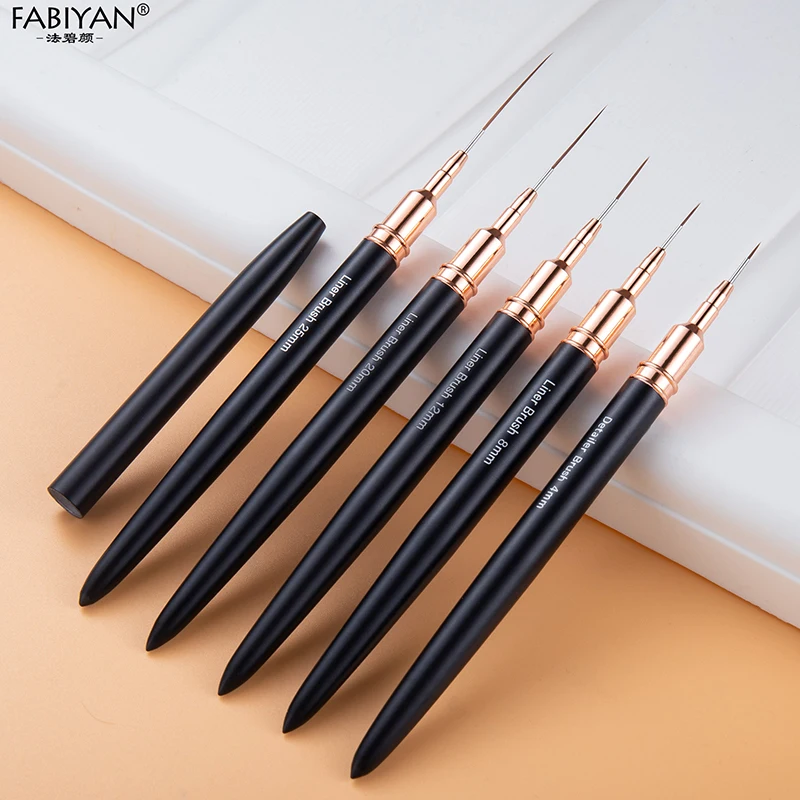 Nail Art Liner Brushes French Stripe Drawing Painting Pen Copper Tube Gel UV Nail Brush Professional Nail Stylist Supplies