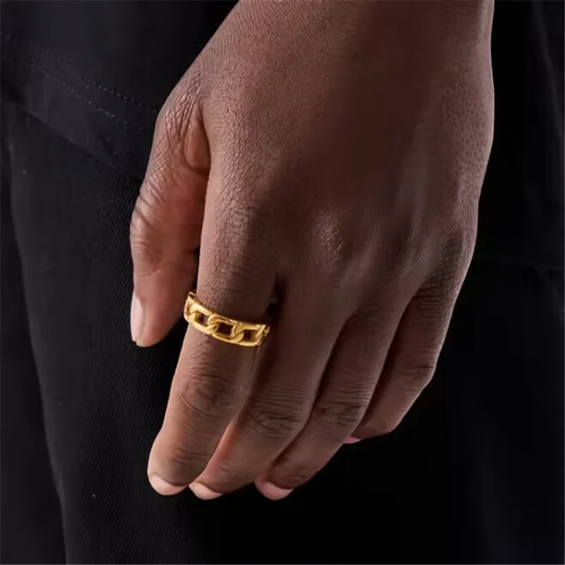 Versace Greca Ring Versace Gold Greek Ring Hollow Out Chain Ring