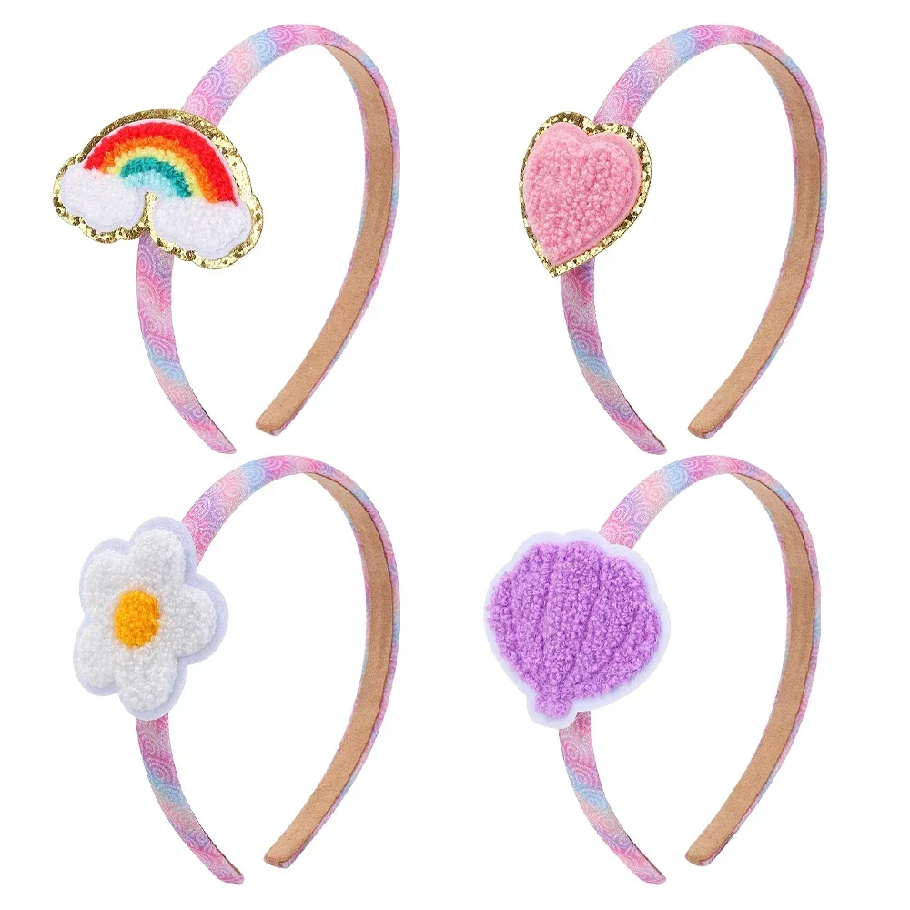 

1pcs Girl Glitter Headband Scrunchie Gradient Rainbow Love Star Removable Headwear Hairband Interesting Kids Hair Accessories