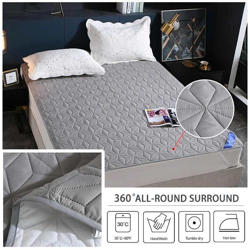 Waterproof Mattress Cover Thickened Laminate Cotton Bed Cover Bedspread On The Bed King Mattress Protector For Pet Dog Bed Linen 5