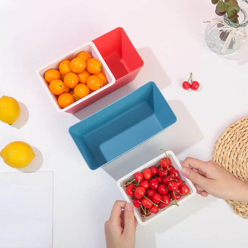 Double-layer Plastic Snack Box Square Can Be Drained Fruit Plate Home Candy Snack Dried Fruit Plate