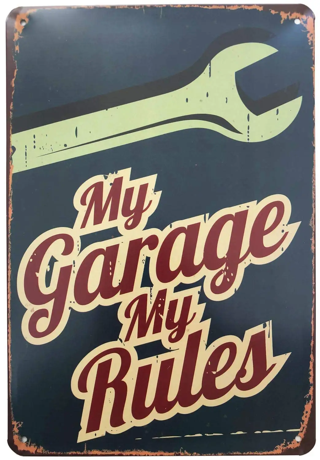 

Retro Garage Decor My Garage My Rules Vintage Metal Tin Sign for Man Cave Home Decor 12 X 8 Inches