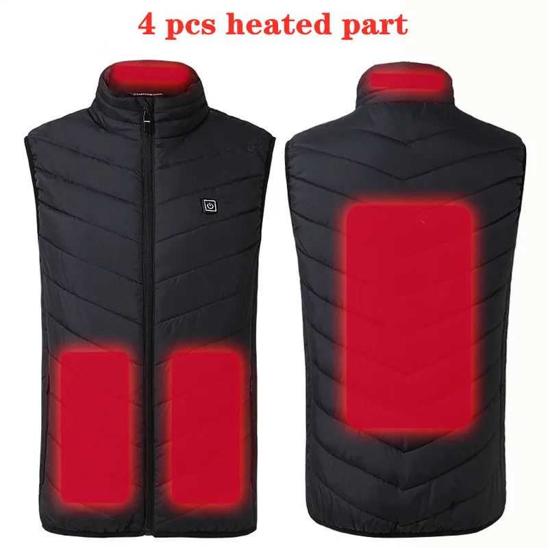 vest jacket WJJDFC New 9pcs Heated Vest Men Women Usb Heated Jacket Heating Vest Thermal Clothing Hunting Vest Winter Heating Jacket Black mens vest jacket Jackets