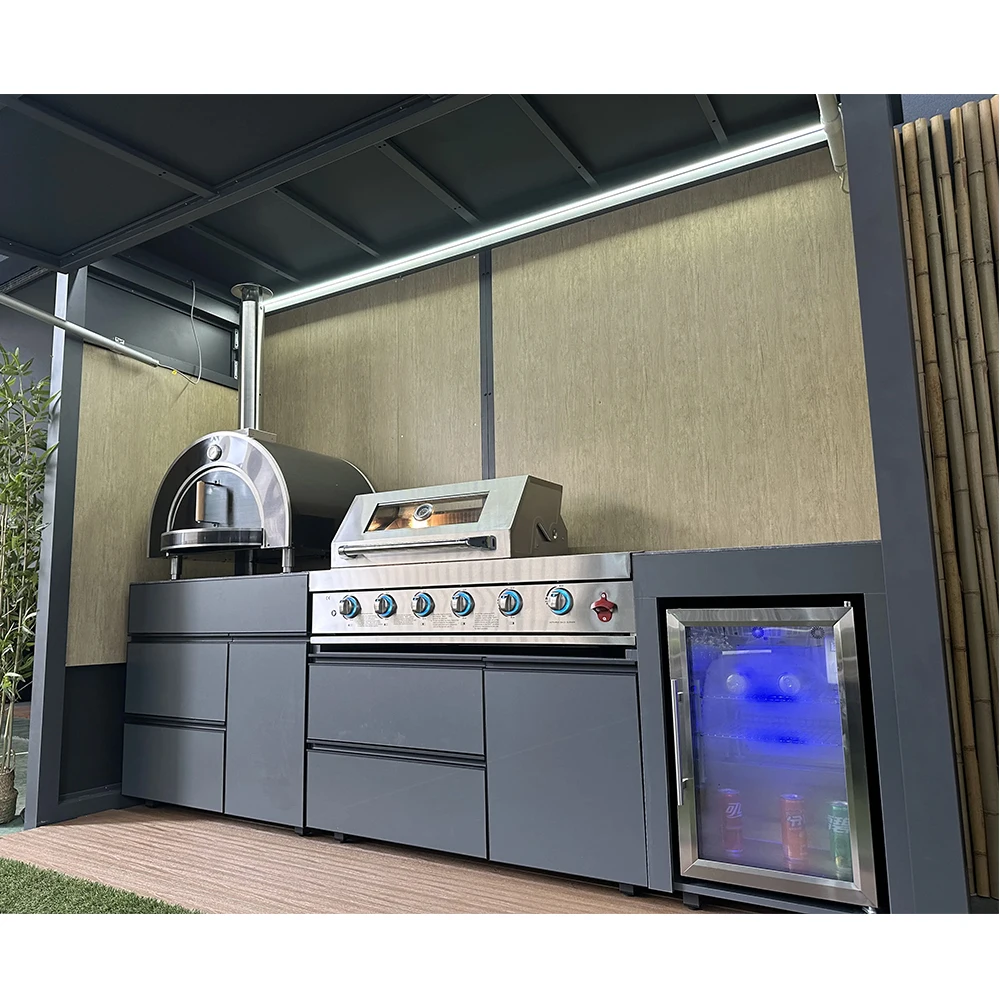 Cuisine extérieure en acier inoxydable noir, durable et conçue pour toutes les saisons 5